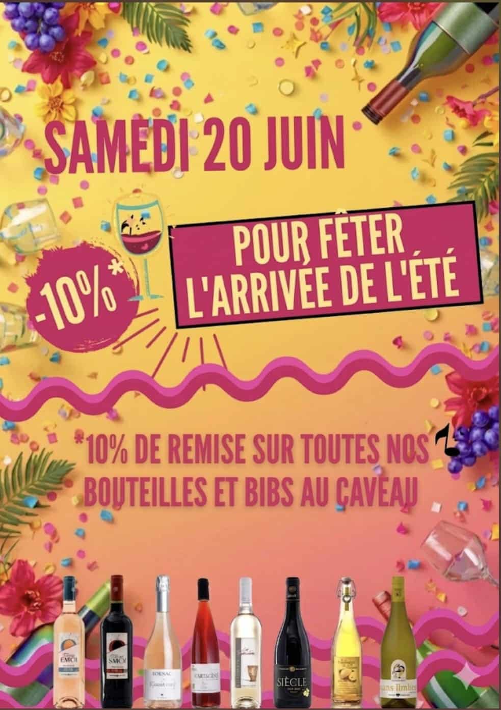 10% de reduction au caveau samedi 20 juin